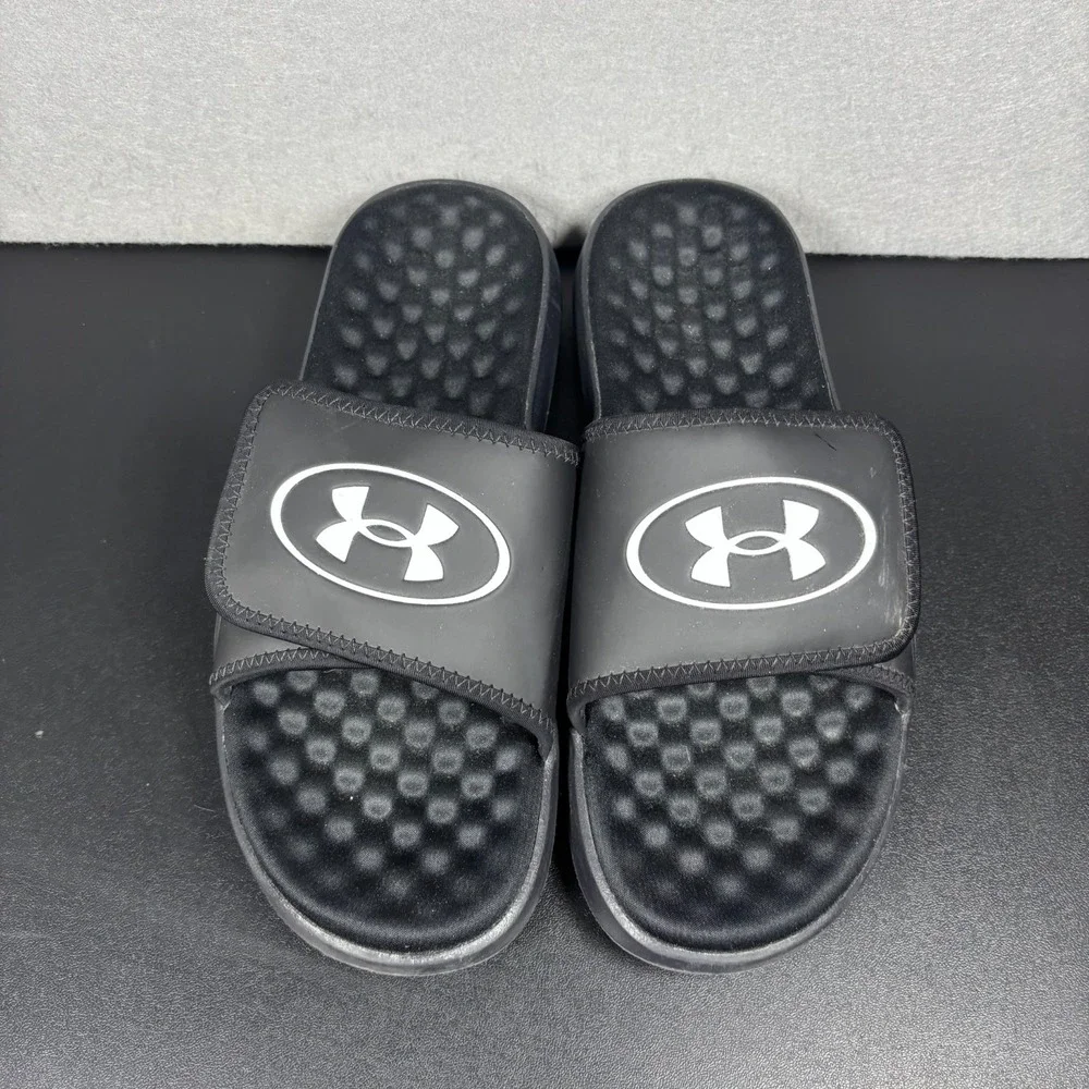 Under Armour Ignite Pro 8 Black Memory Foam Slides Mens Size 11 Slip On Shoes